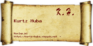 Kurtz Huba névjegykártya